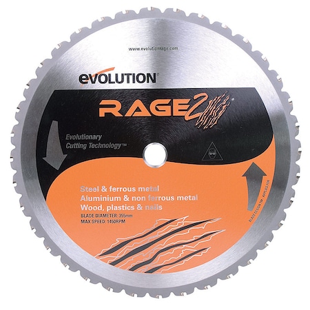 Evolution Evolution 14 in. D X 1 in. Rage 2 Carbide Tipped Steel Circular Saw Blade 36 teeth RAGE355
